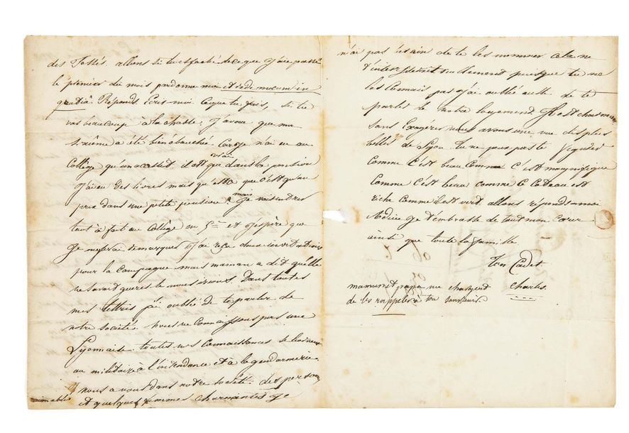 BAUDELAIRE, Charles (1821-1867) 
Lettre autographe signée adressée à son demi-fr&hellip;