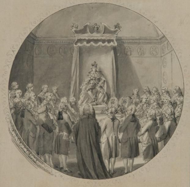Ecole Anglaise du XVIIIe siècle Audience de George III, probablement projet de d&hellip;