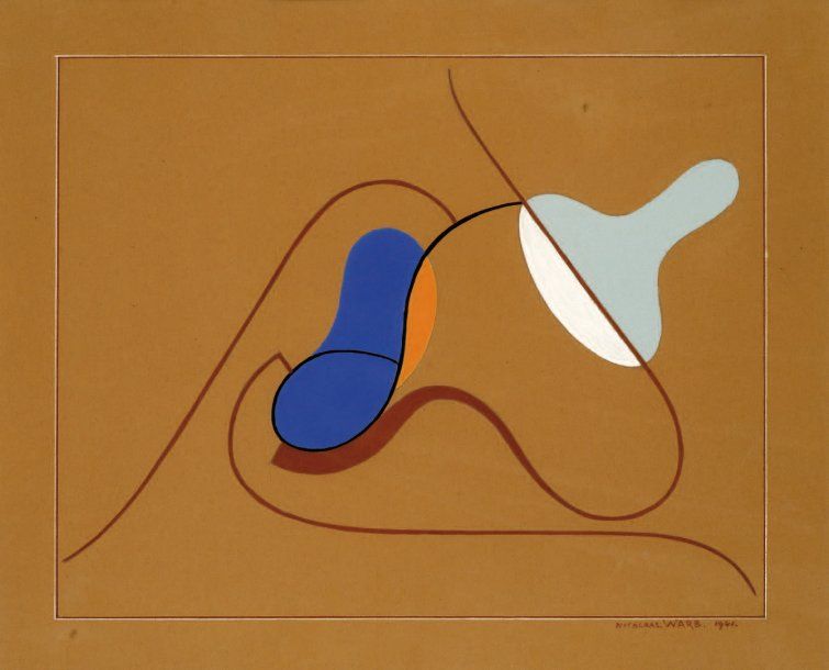 Nicolaas WARB (1906-1956) ÉTUDE POUR FORMES ENTRELACÉES, 1941 Gouache et crayon &hellip;