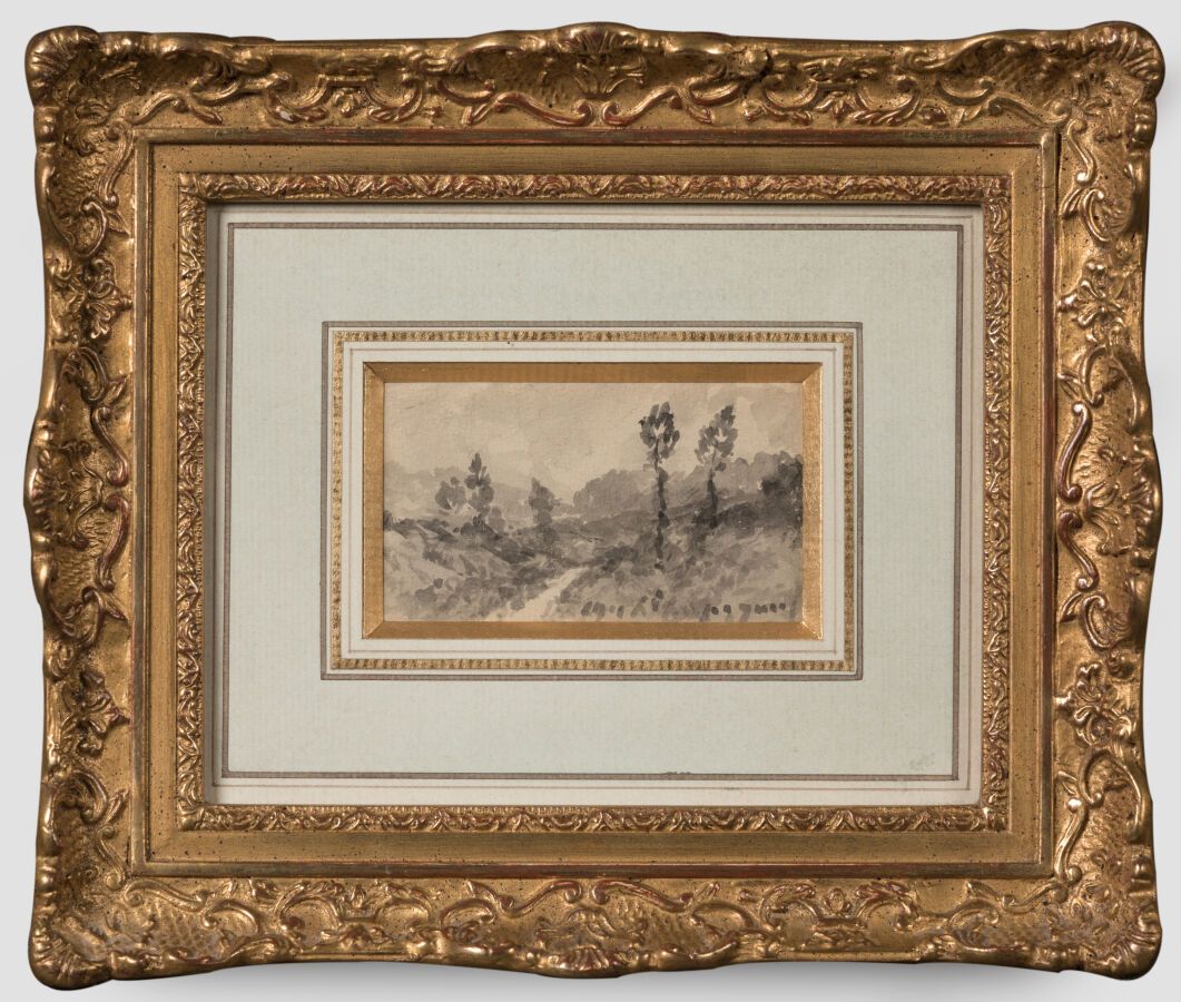 Null Henri Joseph HARPIGNIES (1819-1916).

Paesaggio, 1911.

Lavaggio a inchiost&hellip;