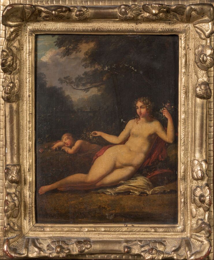 Null 归属于Jacques Antoine VALLIN的作品

(约1760年-约1831年)

金星与爱情。

面板，一块板

23 x 17,5 cm&hellip;