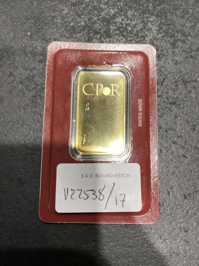 Null 20 g di oro INGOT 999,9 CPOR 007717

Lotto non presente nello studio, vendu&hellip;