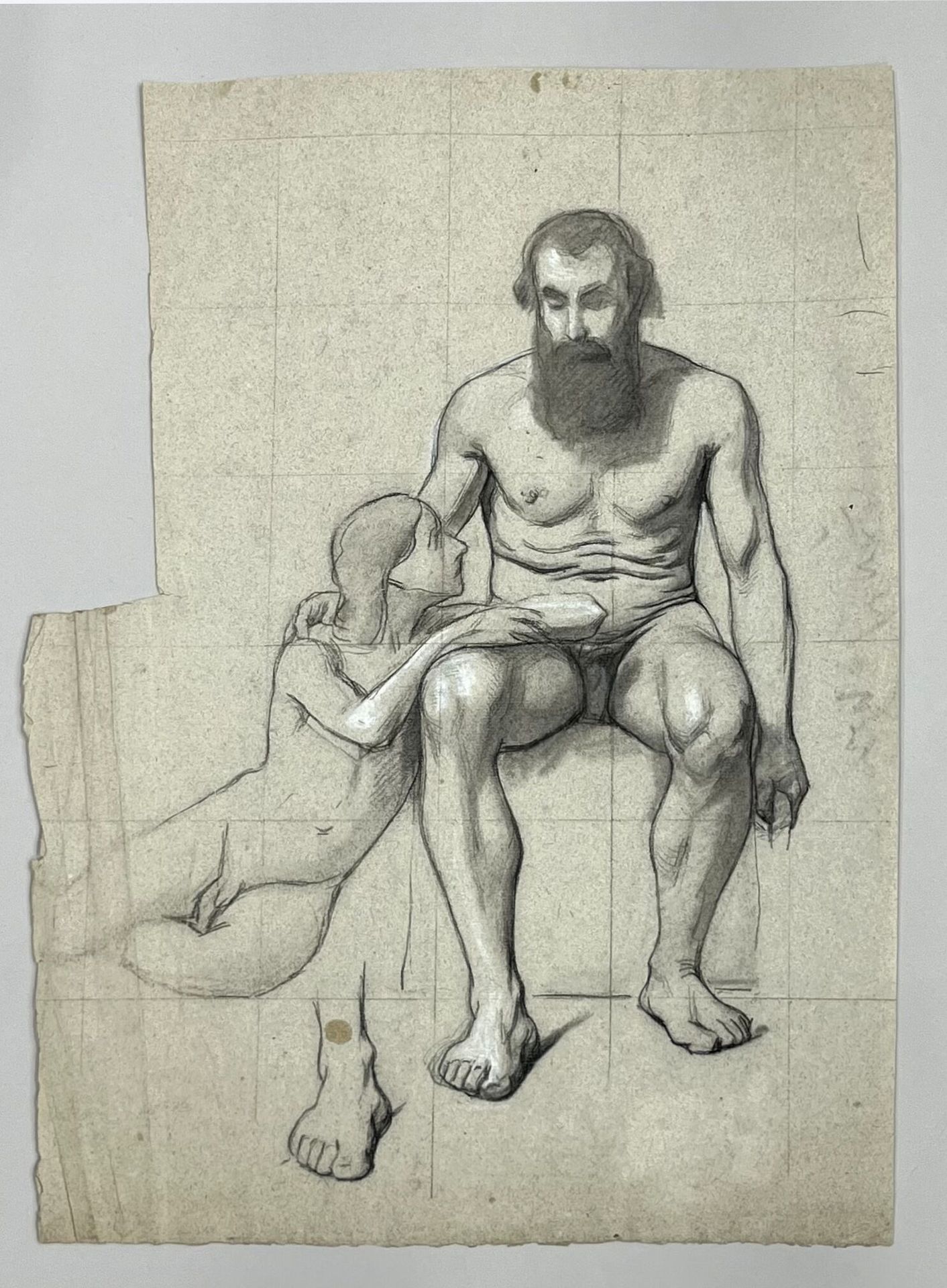 Null 十九世纪法国画派，Antoine Denis CHAUDET的追随者。贝利赛尔的研究和恢复的脚，黑色石头镶嵌在瓷砖上。45 x 32厘米。 
我们在这&hellip;