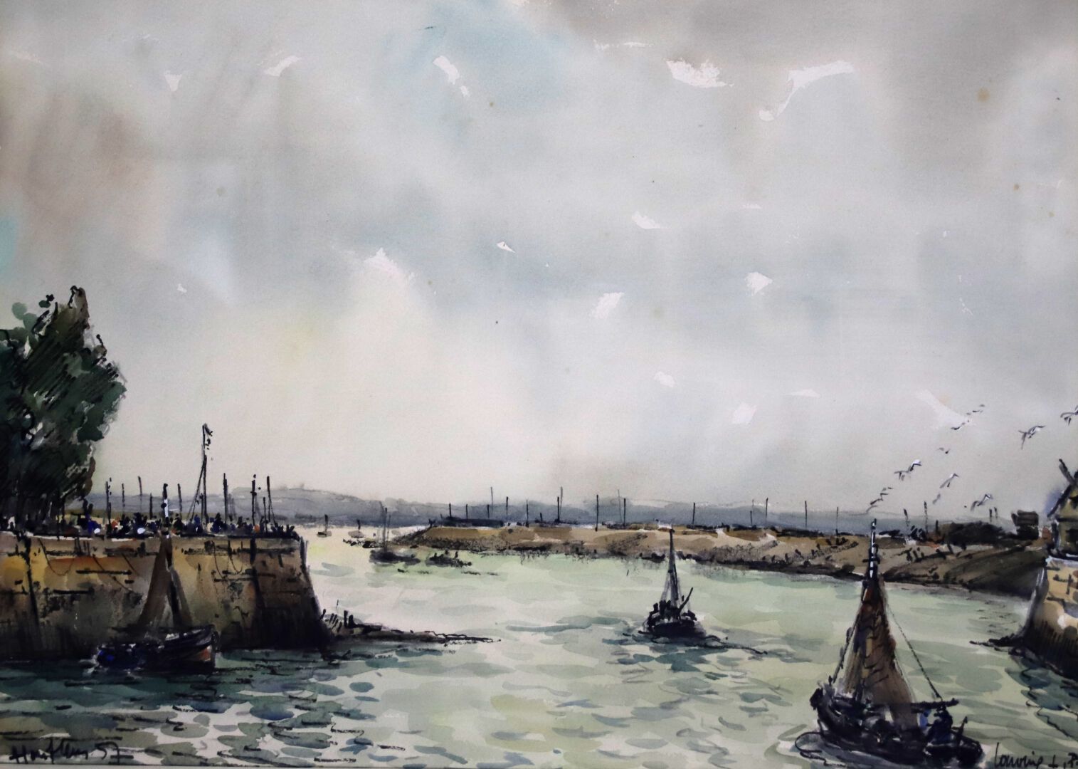 Null Robert LAVOINE (1916-1999)
Honfleur, sortie du port; 1957
Aquarelle signée &hellip;