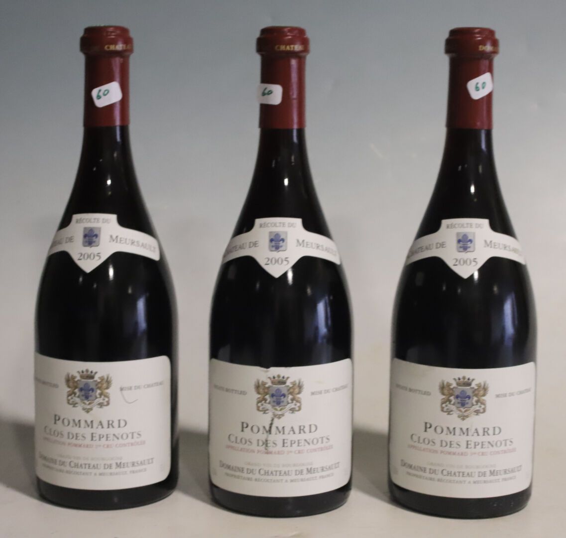 Null 3 bottiglie Pommard Clos des Epenots, 1er cru, Château de Meursault 2005