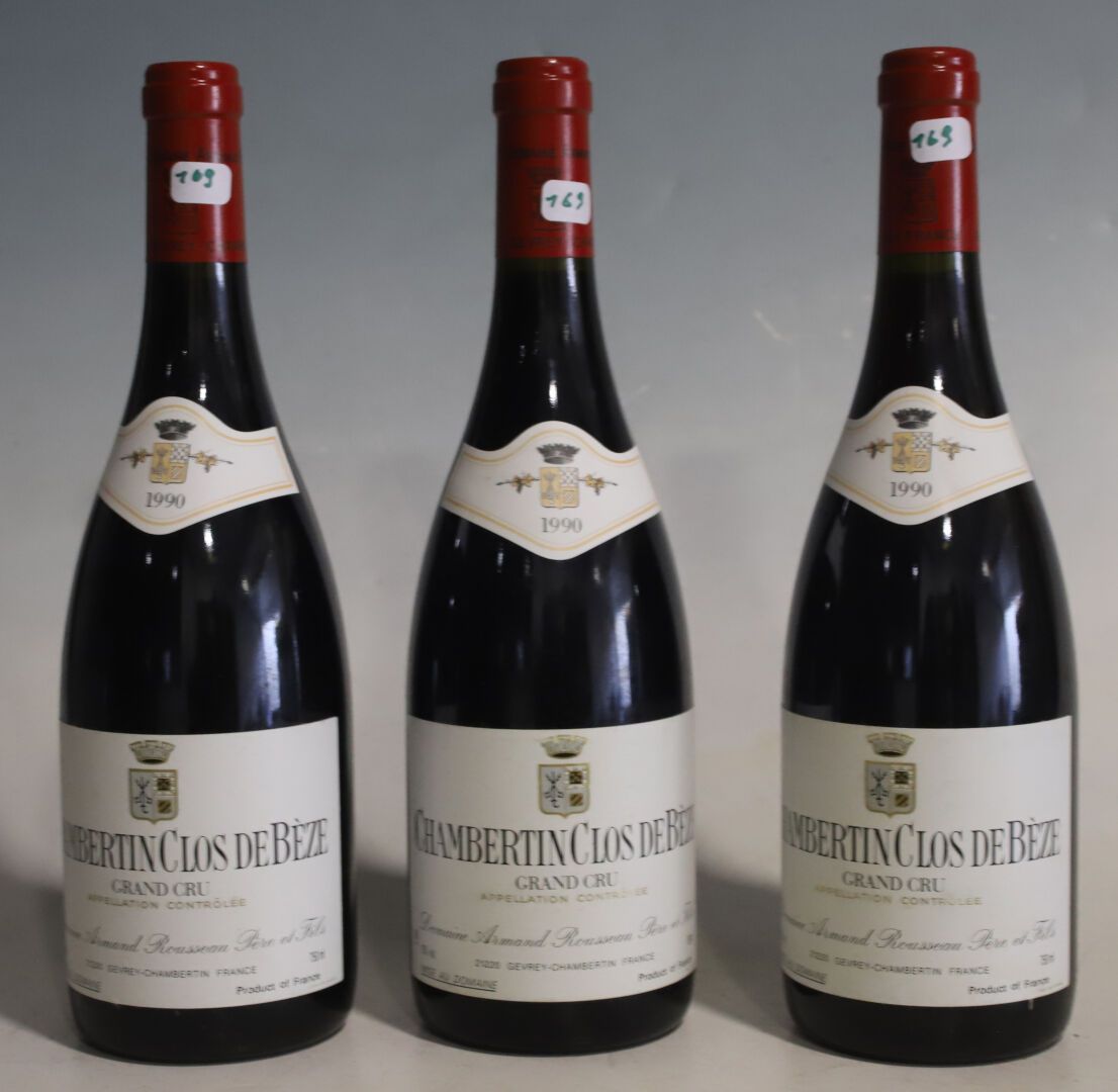 Null 3 bouteilles Chambertin Clos de Bèze, grand cru, Armand Rousseau Père et Fi&hellip;