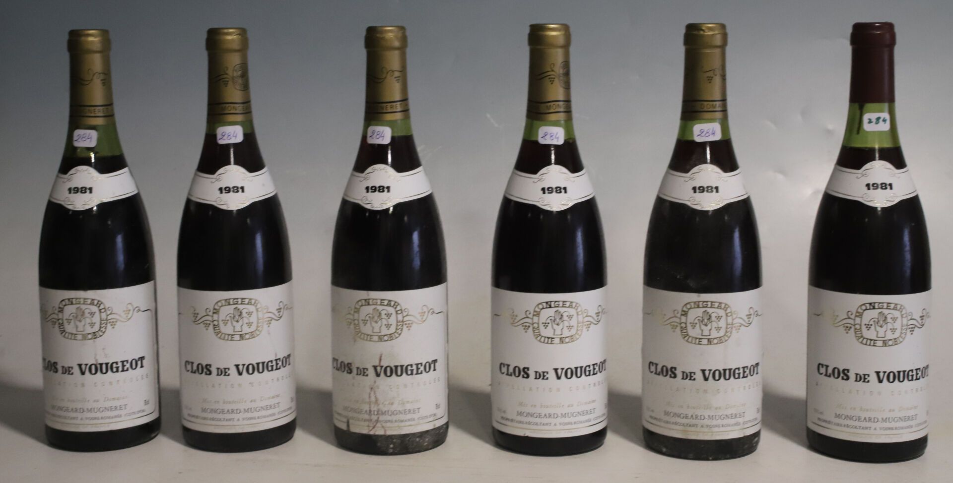 Null 6瓶 Clos de Vougeot, grand cru, domaine Mongeard-Mugneret, 2 NTLB 1981