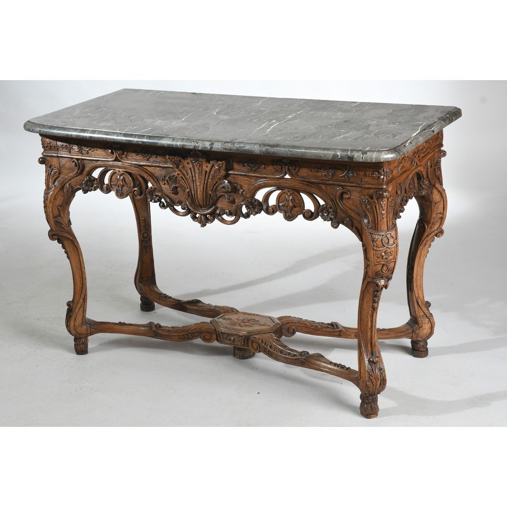 Null REGENCE GAME TABLE in oak with a beautiful patina and finely carved decorat&hellip;