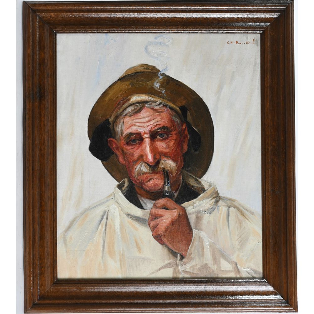 Null ROUSSEL Charles. (1861-1936). "Portrait of a fisherman of Berck. Signed can&hellip;