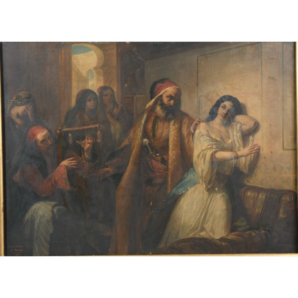 Null COMERRE Léon. (1850-1916). "Die Verführung des Sultans". Gemälde nach MULLE&hellip;