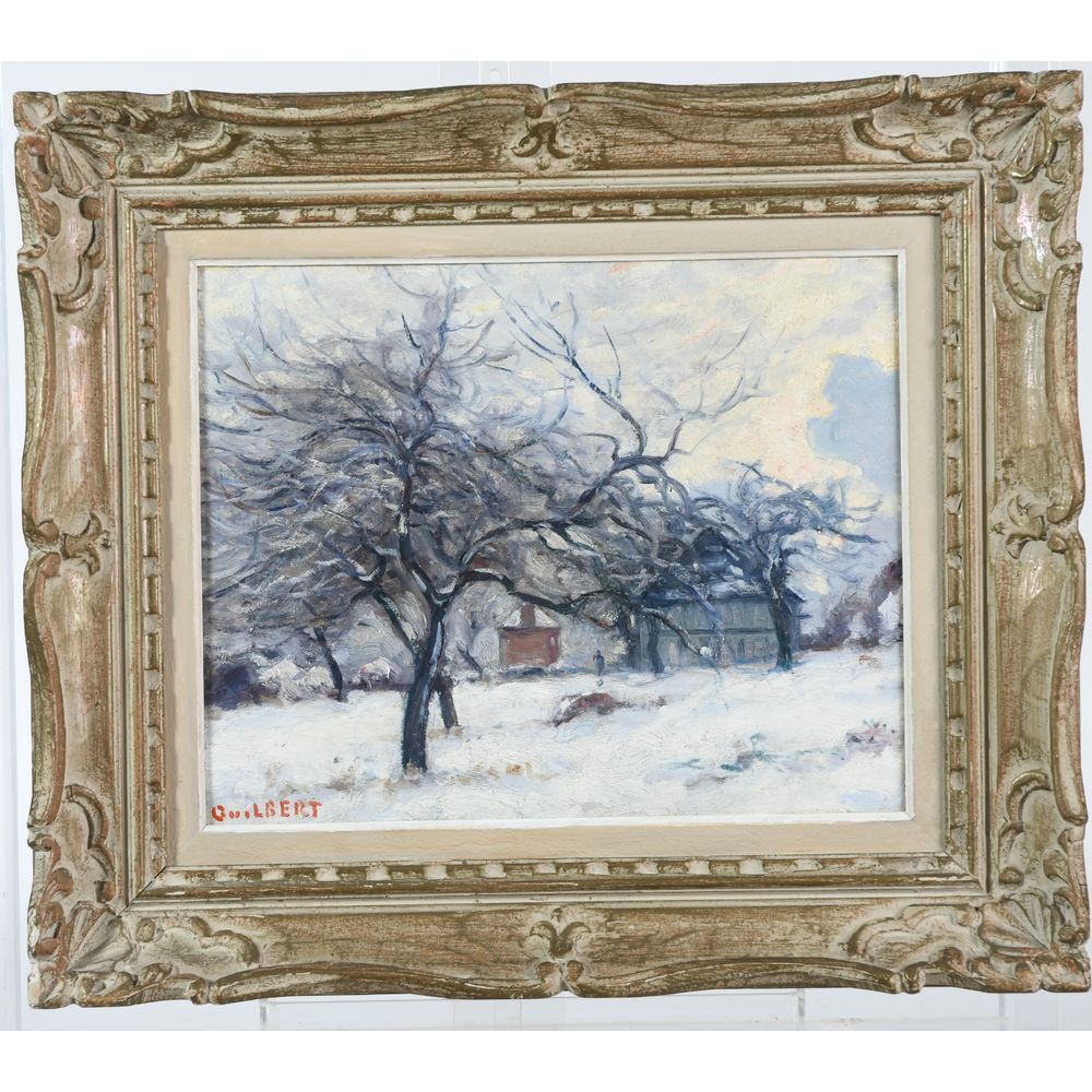 Null GUILBERT Narcisse. (1878-1942). SCUOLA DI ROUEN. "Paesaggio di neve". Olio &hellip;