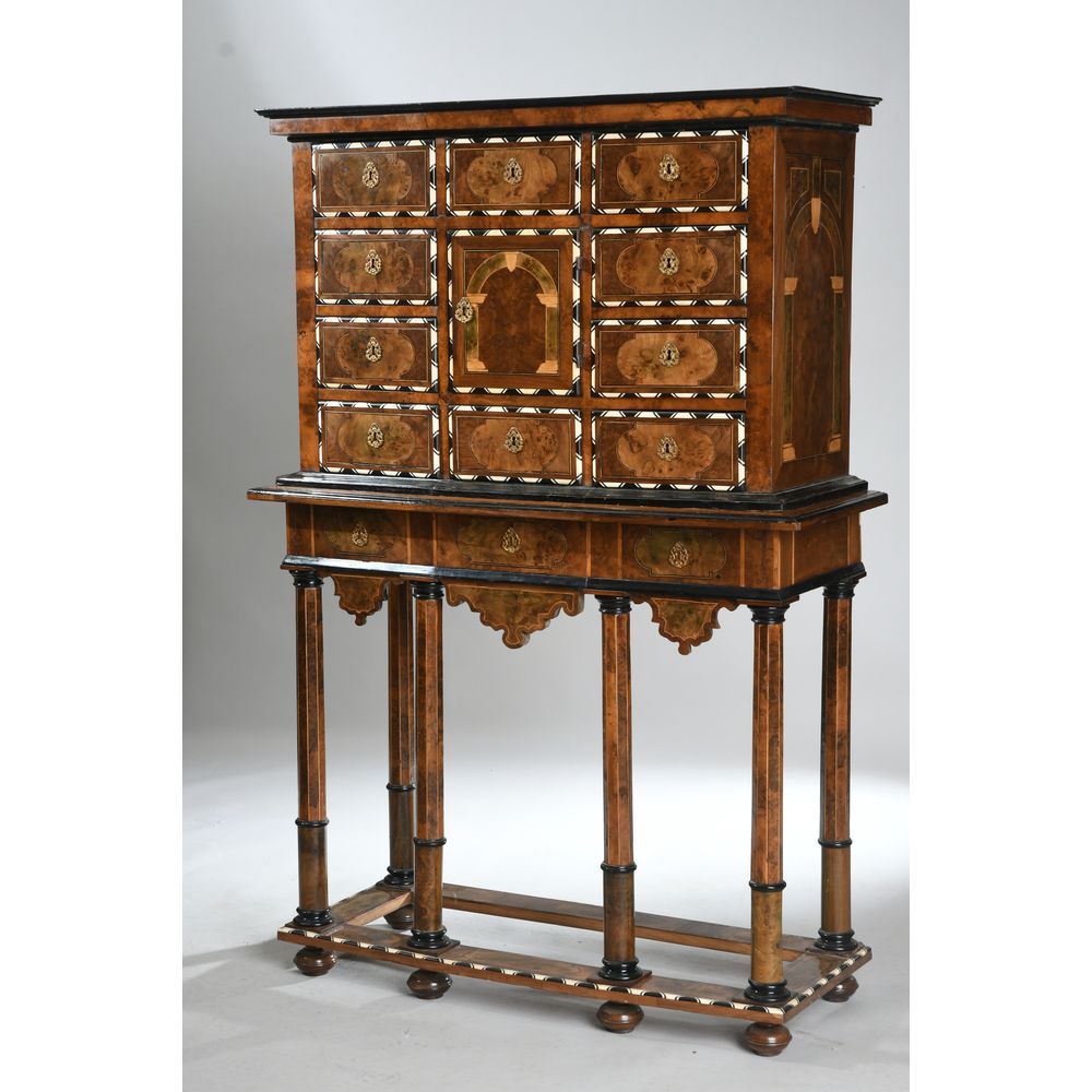 Null GRENOBLOIS CABINET LOUIS XIV with arched front on its original column base &hellip;