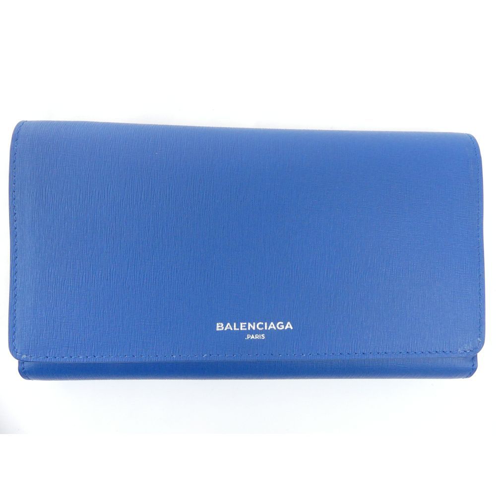 BALENCIAGA. Royal blue leather wallet with stripes. Remo… | Drouot.com