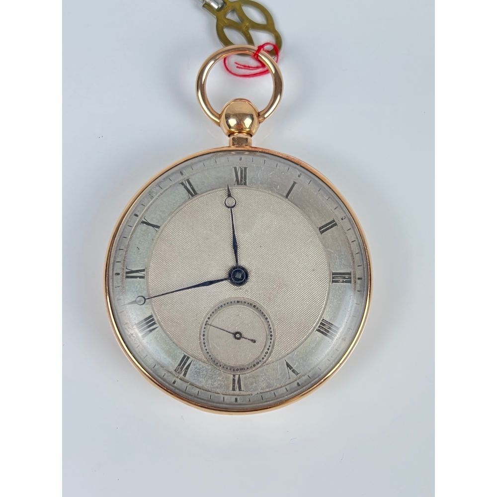 Null Reloj de bolsillo de repetición 750°/°° de oro con llave de cuerda dorada. &hellip;