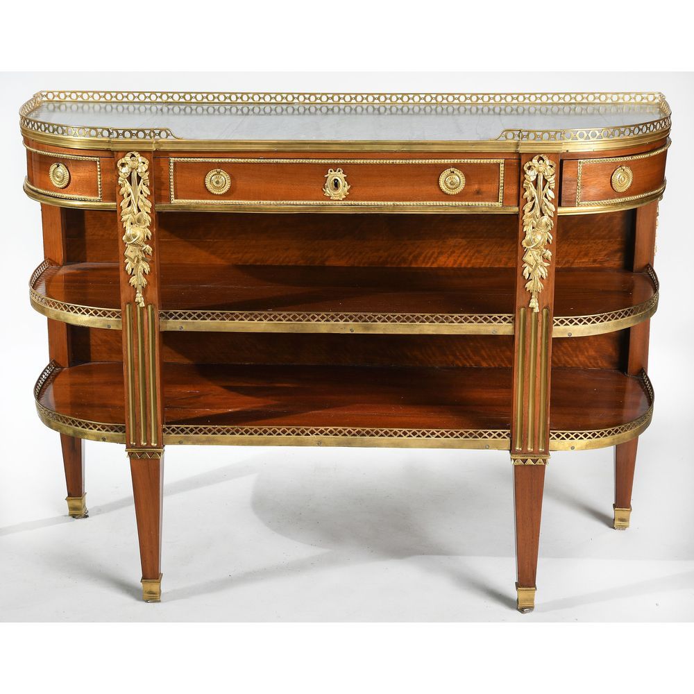Null TOPINO (Attributed to). SUPERB CONSOLE LOUIS XVI in mahogany and mahogany v&hellip;