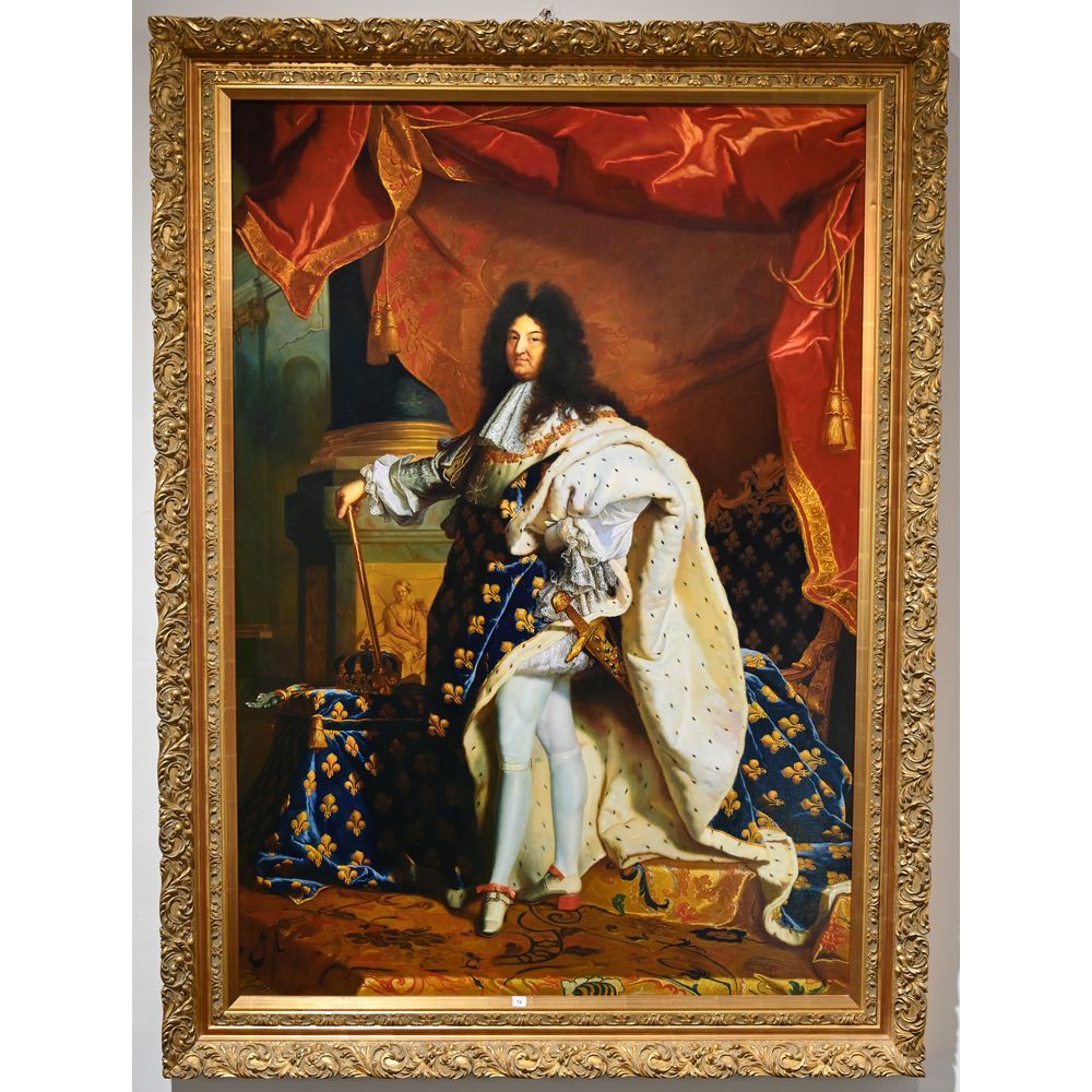 Null COPIE d’après Rigaud. «Portrait de Louis XIV représenté avec tous les attri&hellip;