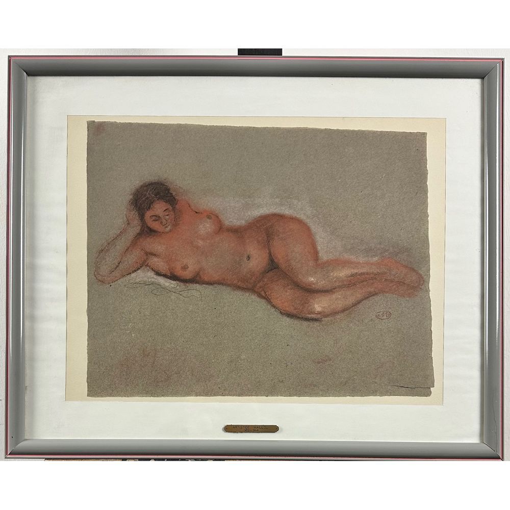 Null MAILLOL Aristide (1861-1944). «Femme nue couchée, un bras replié sur la tet&hellip;