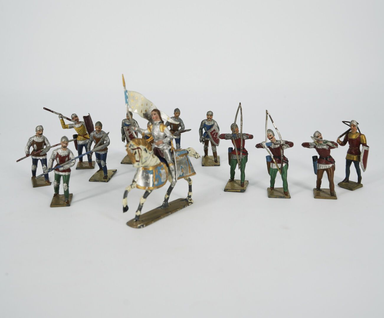 Null Ronde Bosse: Middle Ages - JEANNE d'ARC on horseback, with pikemen - Archer&hellip;