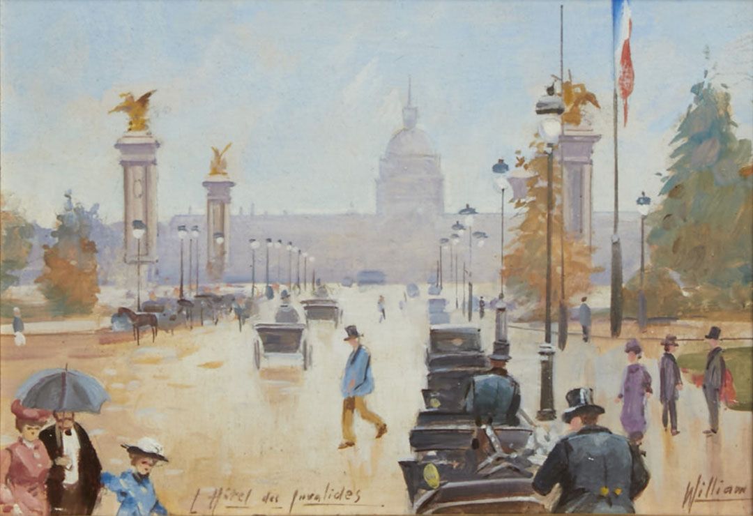 Null WILLIAM (school beginning XXth).
The hotel of the Invalides
Oil on panel si&hellip;