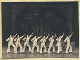 Null 贝加尔湖畔
"场景。舞者"。
一张古老的银质印刷品，垫纸。约1930年。
尺寸：295 x 395毫米。