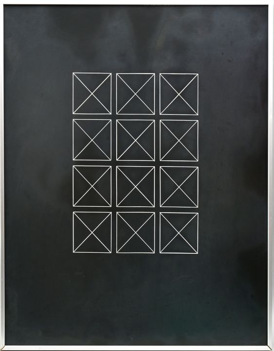 Becker, Joachim, ''Enol'' Becker, Joachim.1946年-2020年。''Enol''（描绘交叉的方块，光学幻觉）。丝网印&hellip;