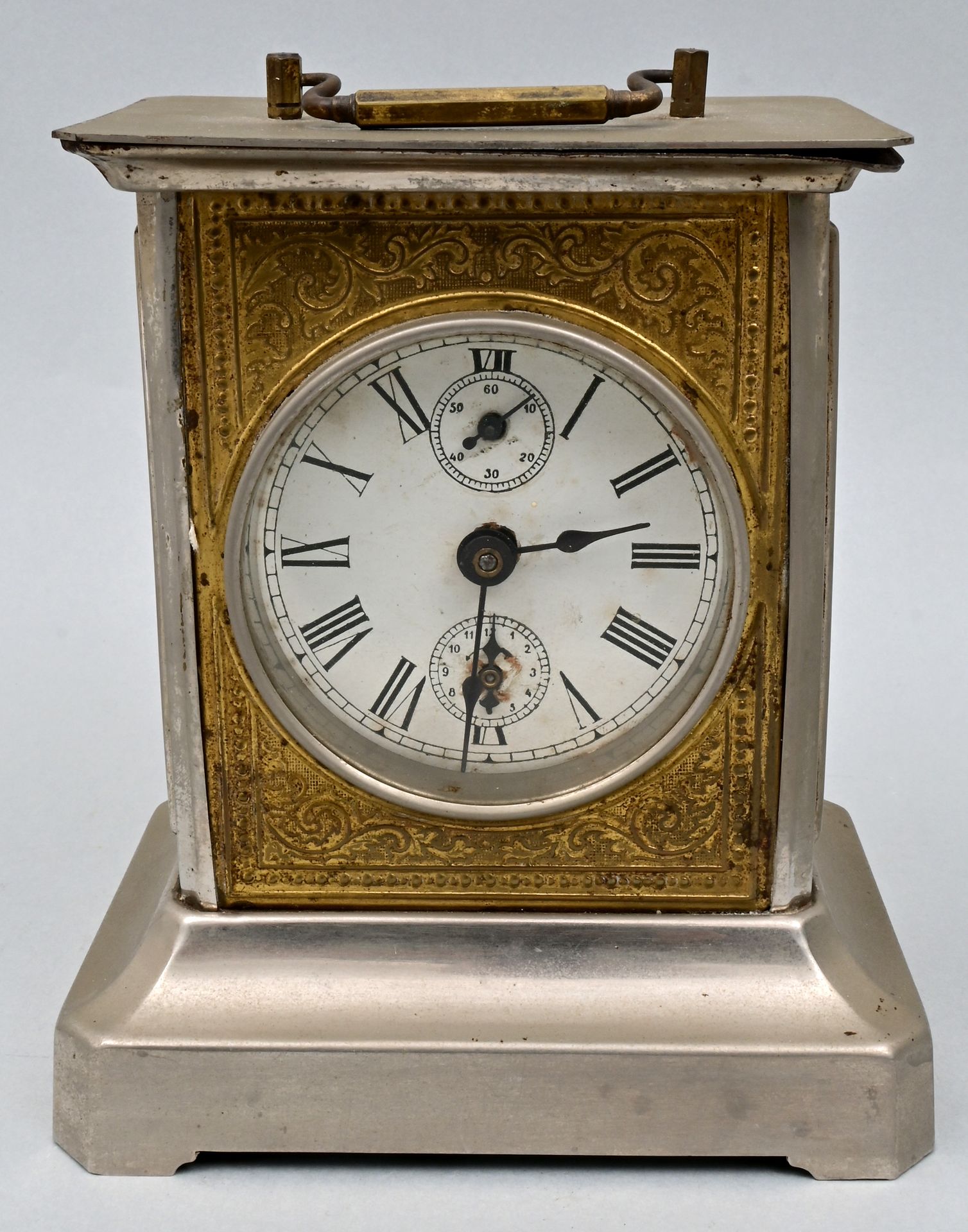 Tischuhr/ Reisewecker Table clock/travel alarm clock, Black Forest, presumably J&hellip;
