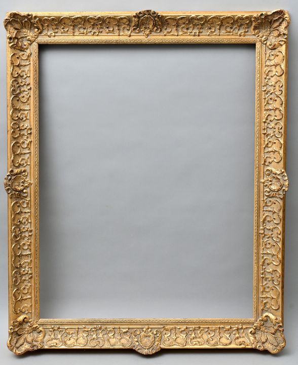 Rahmen/ frame Rahmen im Rokokostil, 20. Jh. 7,8 cm Holzleiste mit Hohlkehlprofil&hellip;