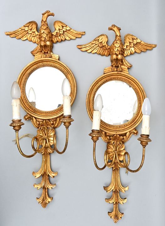 Paar Wandlampen / Two wall lamps Pair of wall lamps, late 19th / early 20th c. W&hellip;