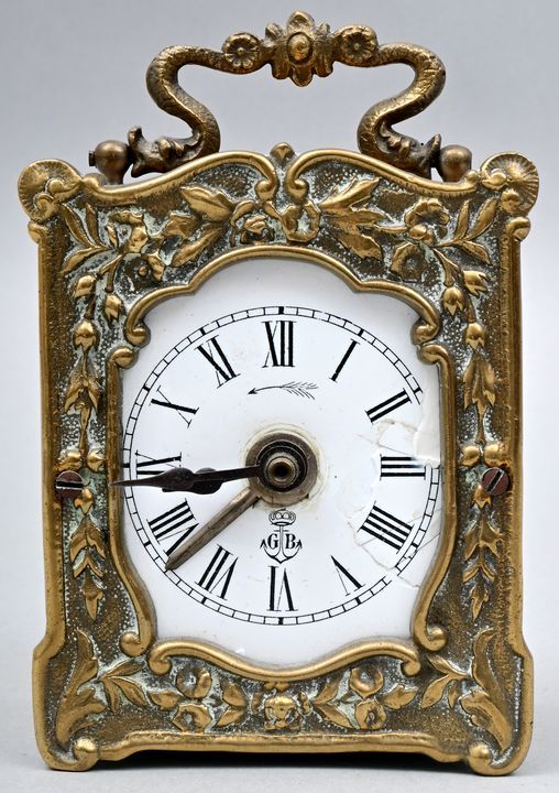 Wecker / Alarm clock Réveil, Allemagne, 19e s. Sur le cadran et au dos de la cou&hellip;