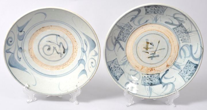 Paar Teller, China / Two plates 2 assiettes, Chine, porcelaine de Zhangzhou (Swa&hellip;