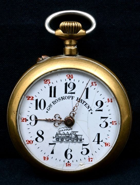 Taschenuhr mit Eisenbahn / Pocket watch Montre de poche, Suisse, début 20e s. Ca&hellip;