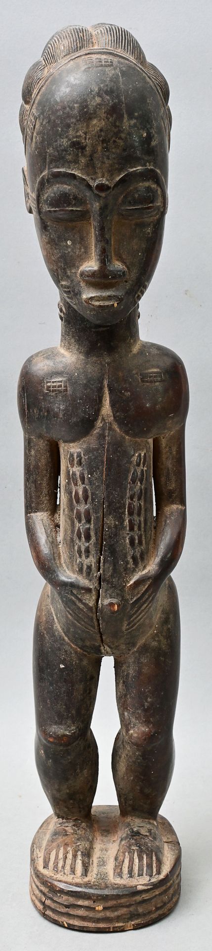 Null Human figure, Ivory Coast, Baule In standing posture, female figure without&hellip;