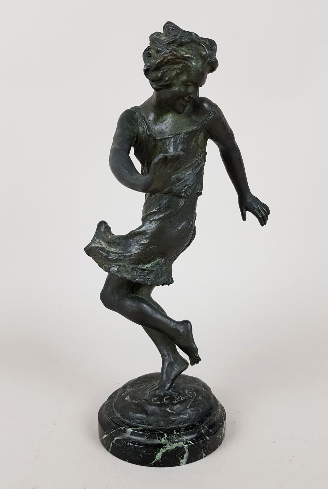 Null Cavacos Emmanuel André (1885-1976), " Danseuse" sculpture en régule à patin&hellip;