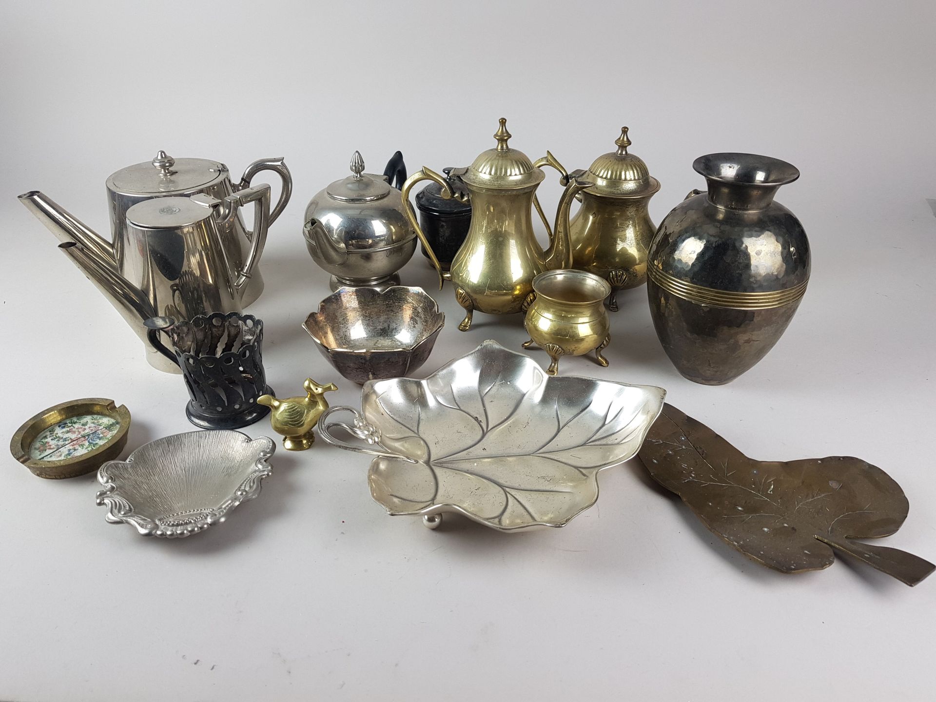 Null LOT of silver plated metal and copper - wear and tear