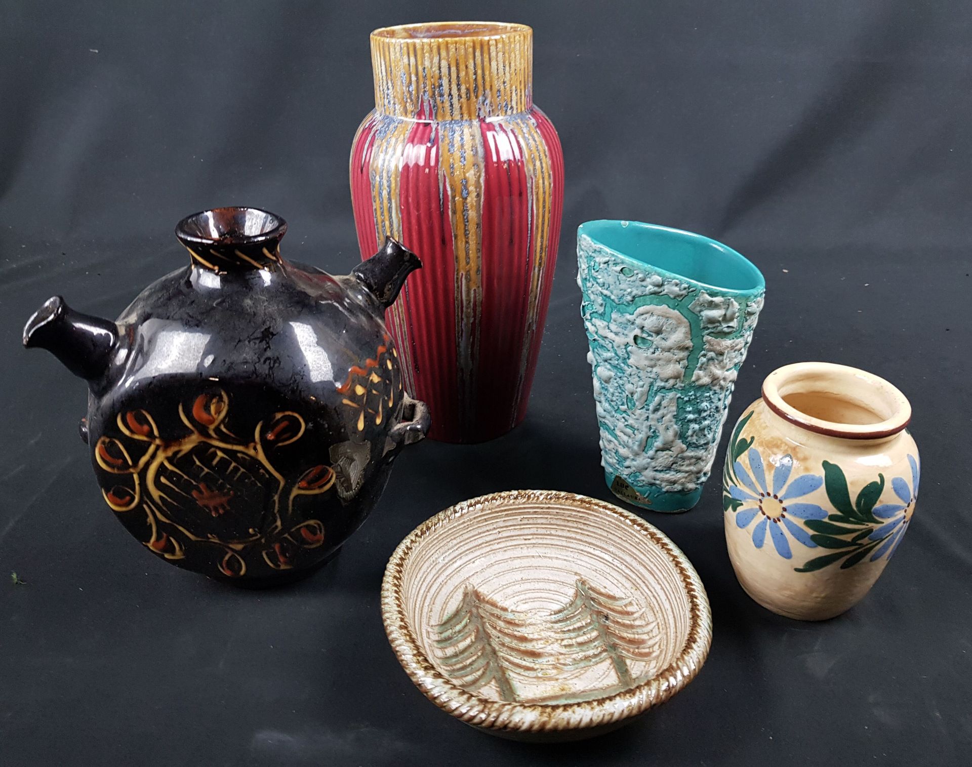 Null LOT of earthenware vases including Elchinger, Giraud Vallauris, Luc Vallaur&hellip;