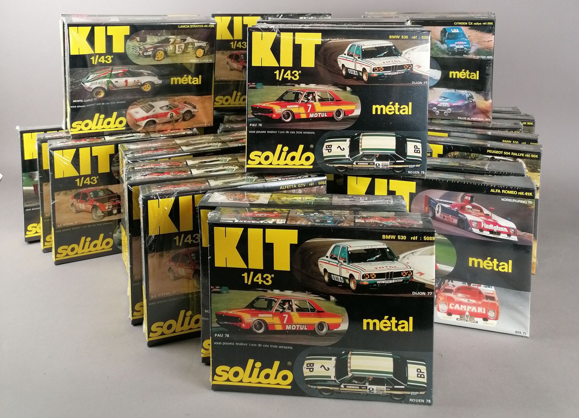 Null SOLIDO - 33 METAL KIT boxes to build, including Peugeot, BMW, Citroen etc. &hellip;