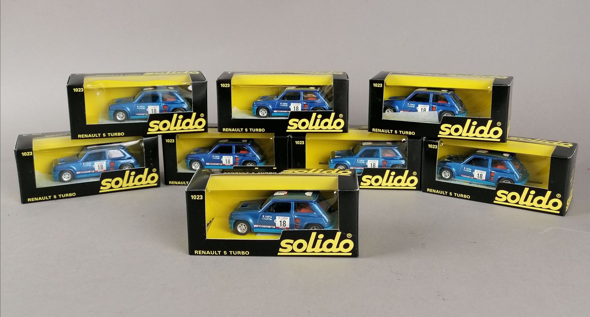 Null SOLIDO - 21 Renault 5 Turbo n°1023, scale 1/43 in their original boxes