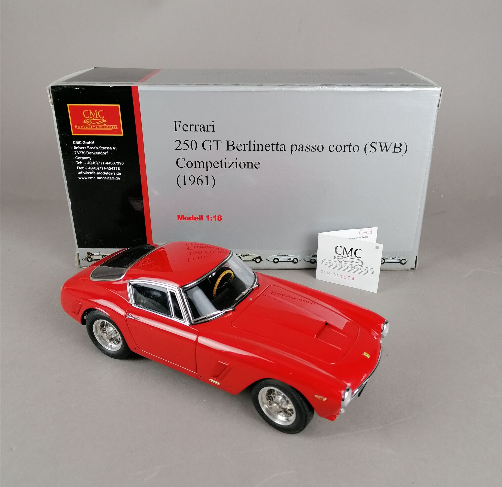 Null CMC Ferrari GT Berlinetta Passo Corto (SWB) Competizione (1961), escala 1/1&hellip;
