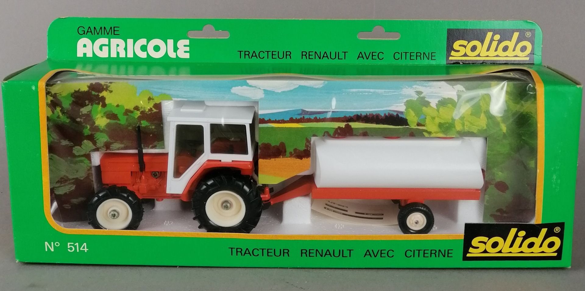 Null SOLIDO - Gamme agricole, Tracteur Renault avec Citerne n°514, échelle 1/32,&hellip;