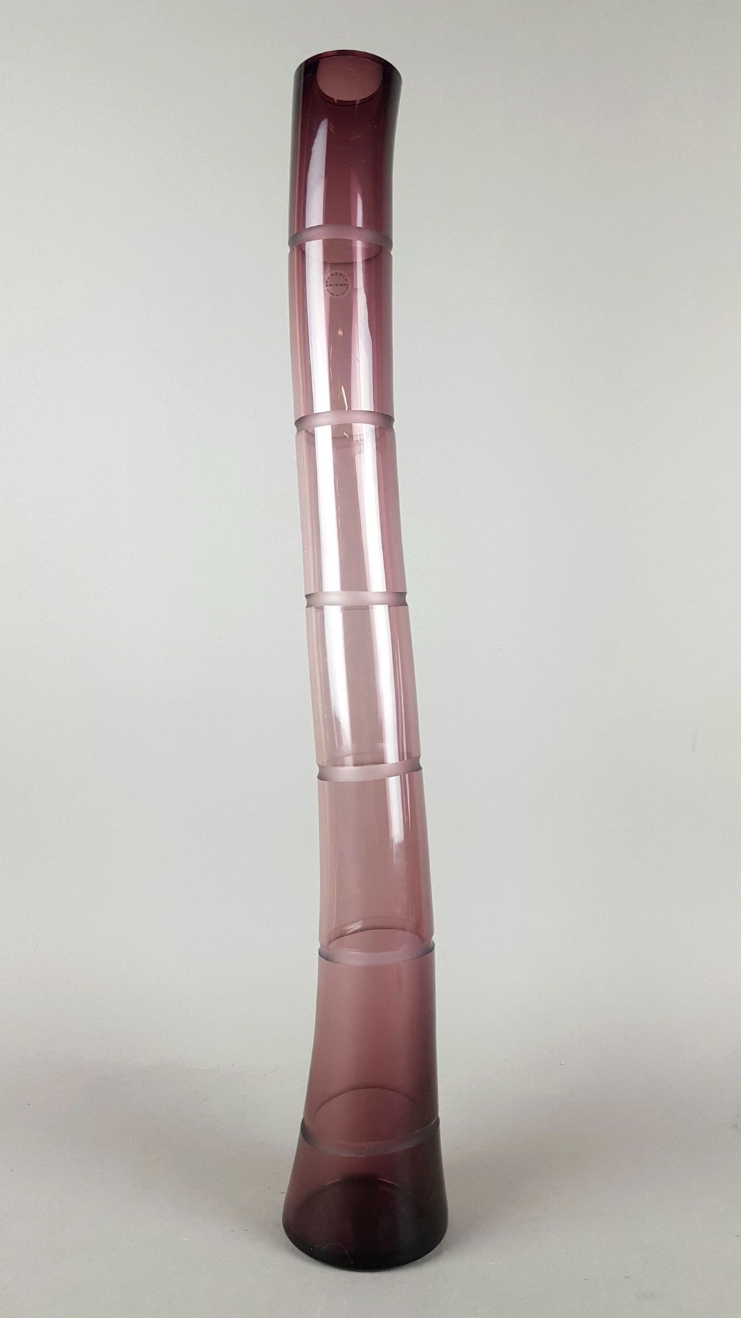 Null SALVIATI - VASE soliflore en verre de Murano teinté améthyste modèle "Phuke&hellip;