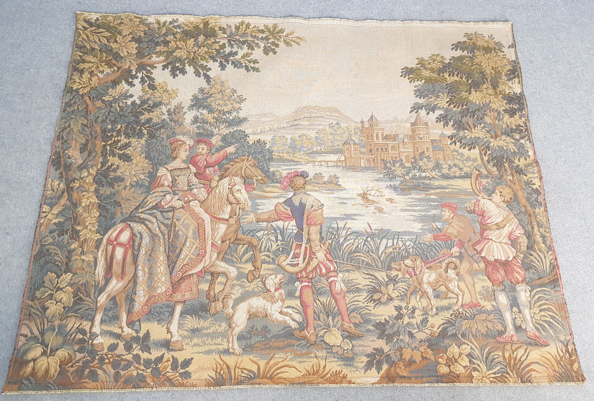 Null J.P. FABRIC 100th anniversary 1878-1978 featuring a hunting scene, H 150 x &hellip;