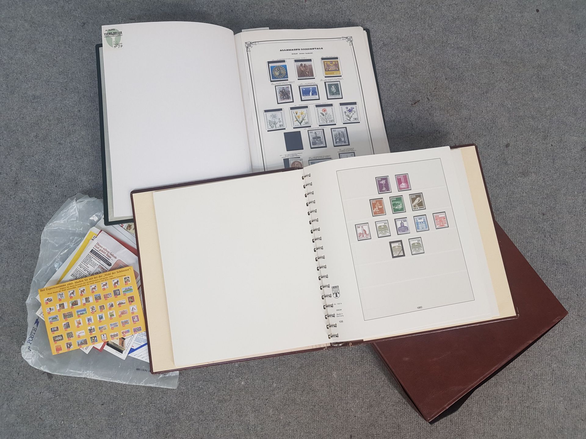 Null 1986年至1997年的新邮票集，以及1986年至1990年的柏林邮票集，收录于Yvert和Lindner相册 - 原样。