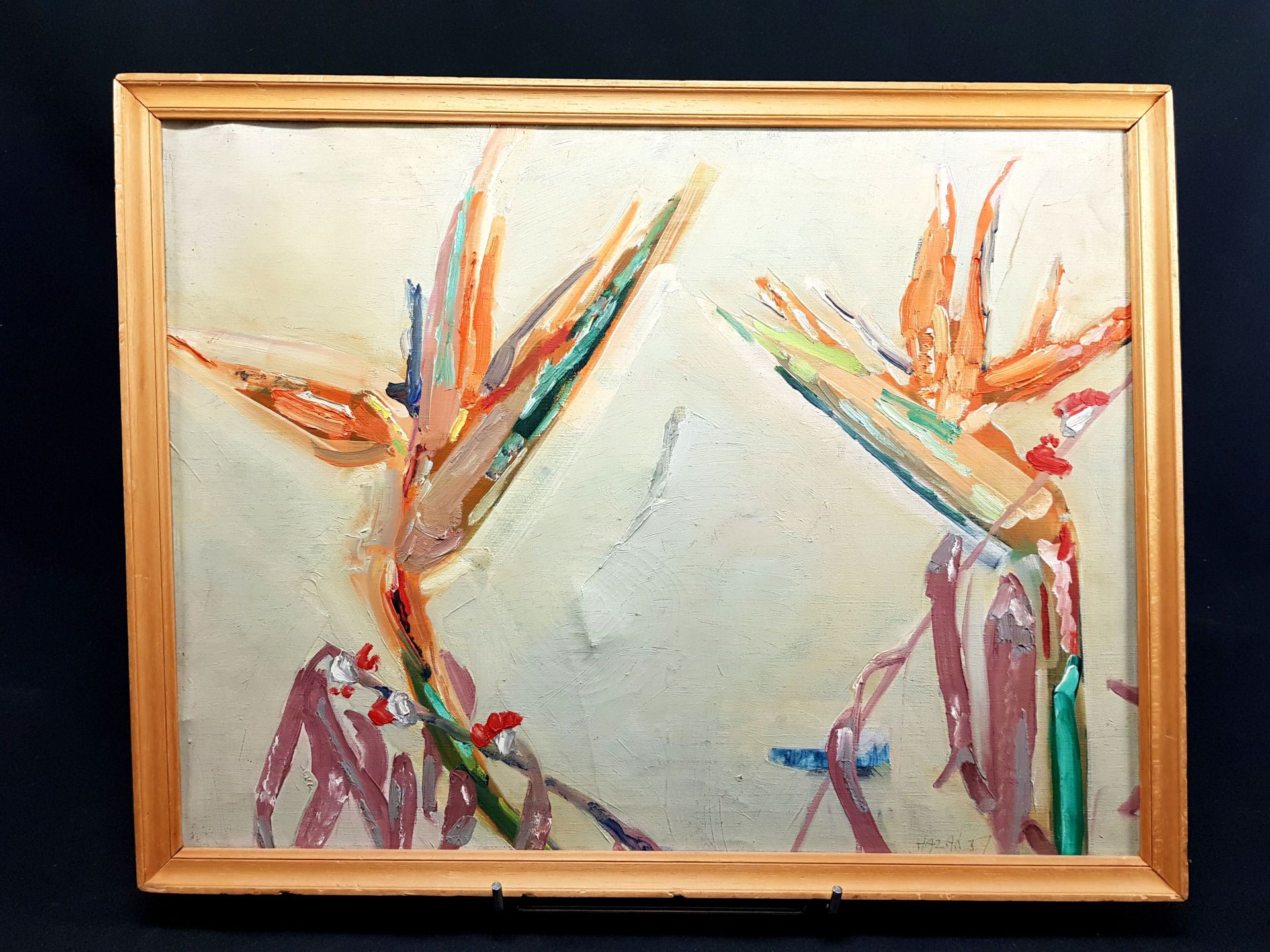 HAZAN 
"Oiseaux du paradis" 
1937 
Huile sur toile réentoilée 
Signée en bas à d&hellip;