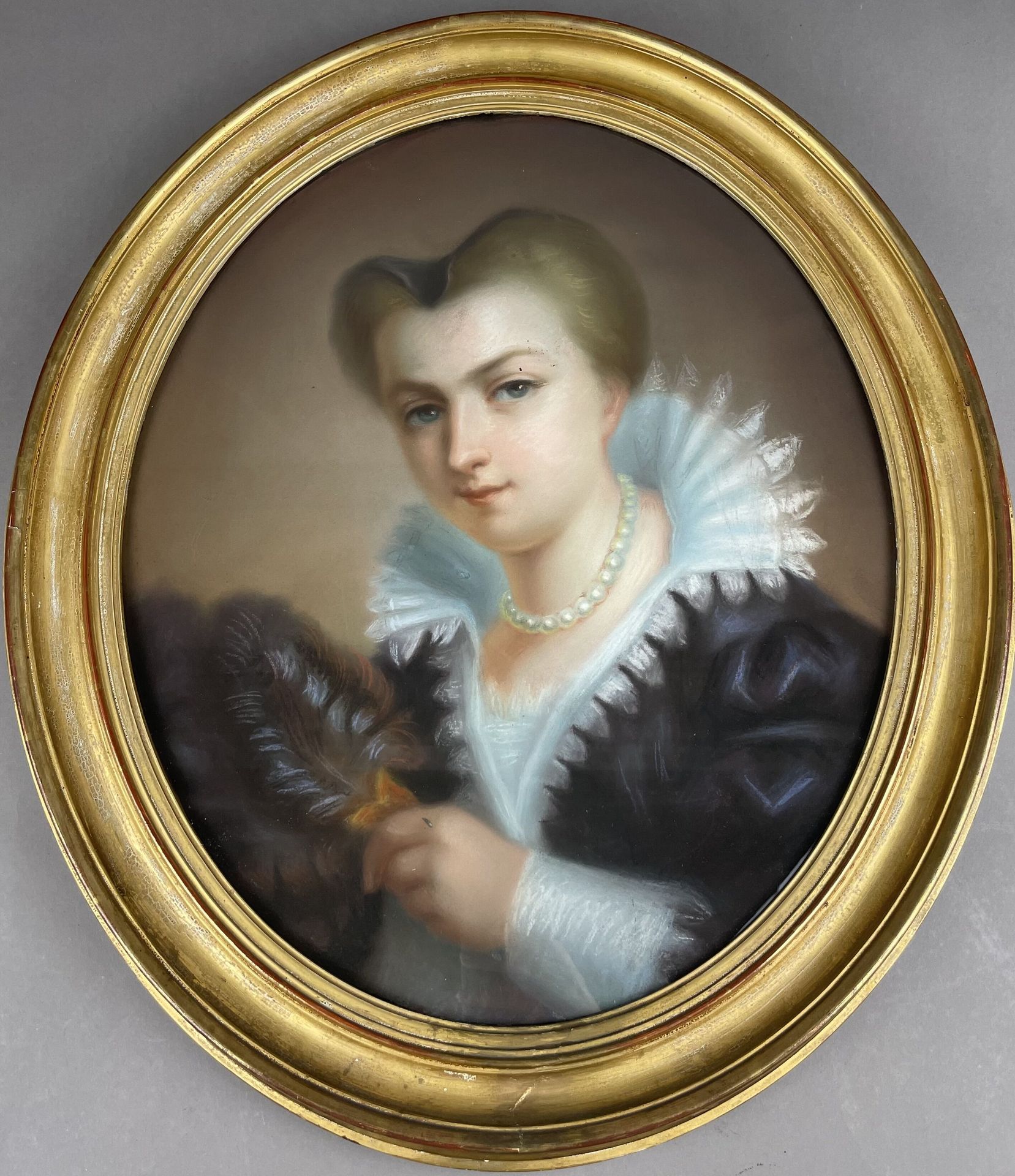 Null École française du XVIIIème siècle 

"Portrait de jeune fille au collier de&hellip;
