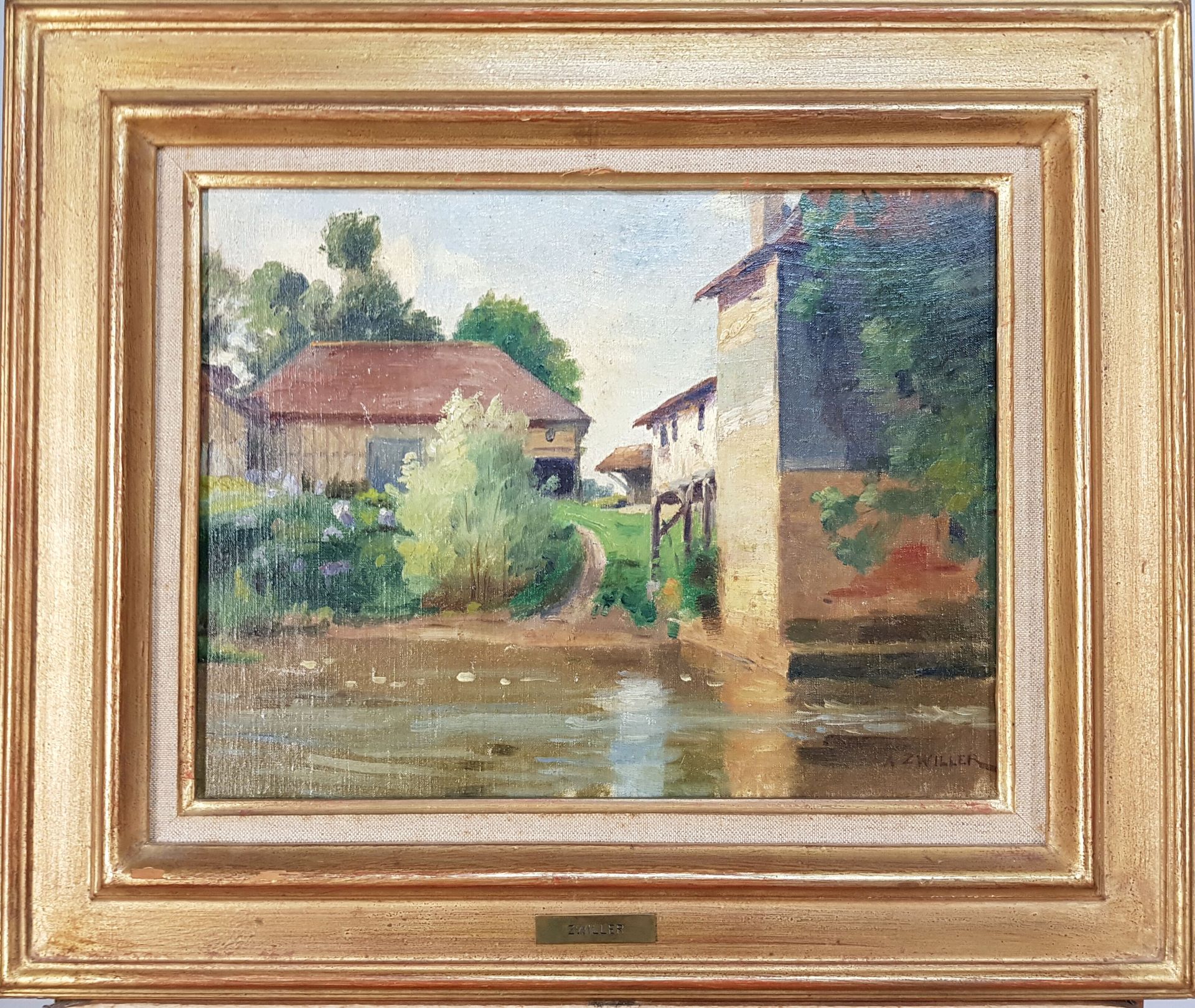 Null Auguste ZWILLER (Marie-Augustin, 1850-1939)

"Maisons au bord du canal"

Hu&hellip;