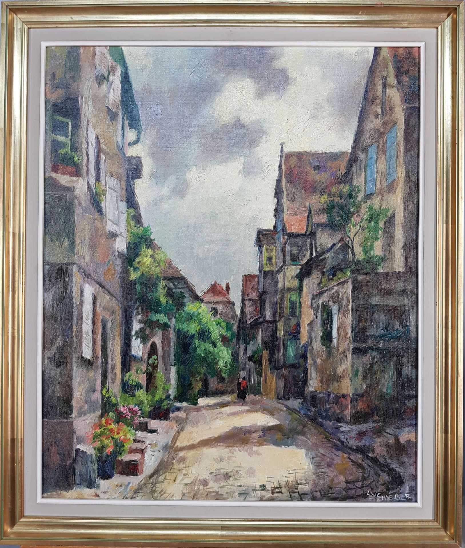 Null Luc HUEBER (1888-1974)

"Rue animée à Riquewihr"

1947

Huile sur toile 

S&hellip;