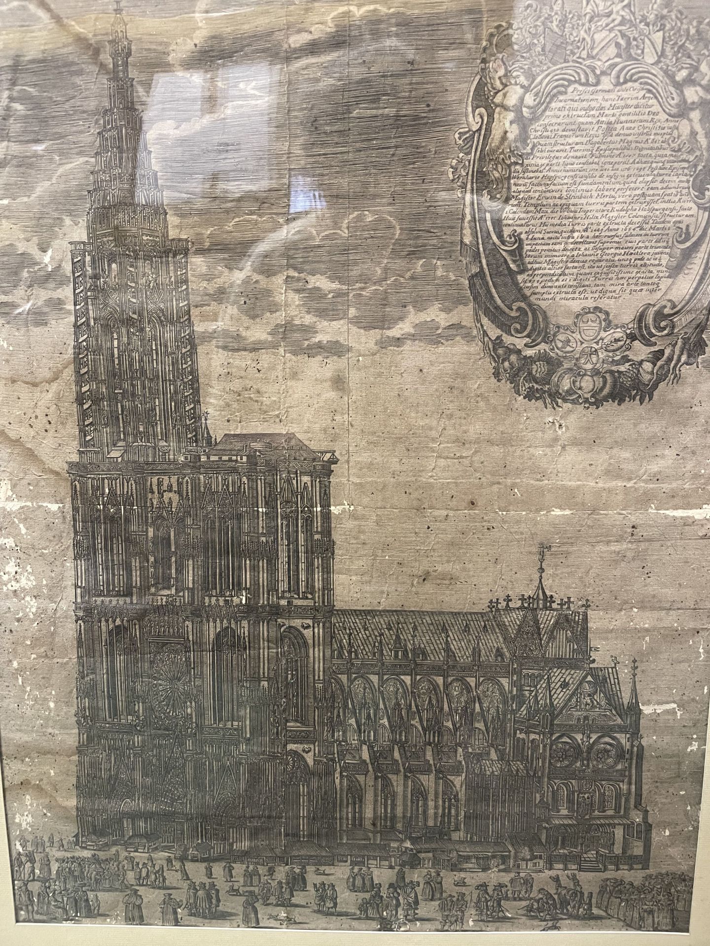 Null GRAVURE encadrée "La Cathédrale de Strasbourg" 

H 56 x L 42 cm 

Usures