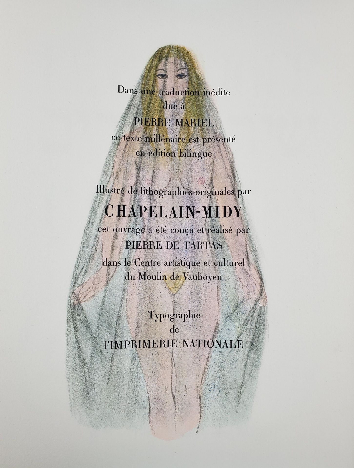 Null [CHAPELAIN-MIDY] - Le Cantique des Cantiques. Paris, Pierre de Tartas, 1977&hellip;