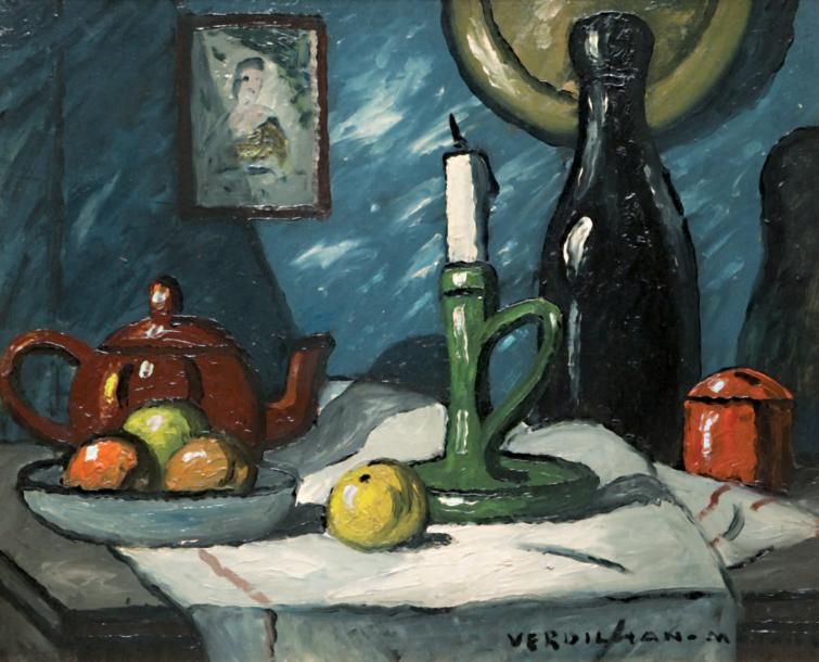 Louis Mathieu VERDILHAN (1875-1928) Nature morte. Huile sur toile. Signée en bas&hellip;