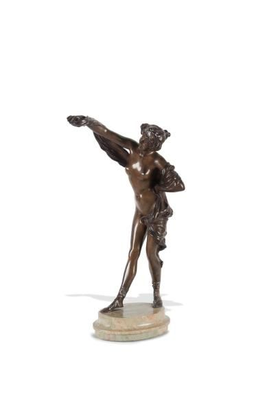 Paul PHILIPPE (1870-1930) Danseuse aux sandales. Bronze à patine mordorée sur ma&hellip;